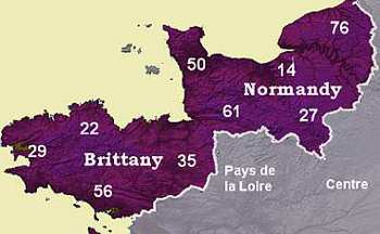 Brittany normandy map